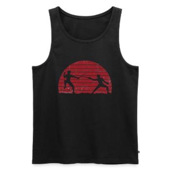 Fencing Fencing duel - Men's Premium Organic Tank Top - black - Front - AI Model Male 178 light (178cm)