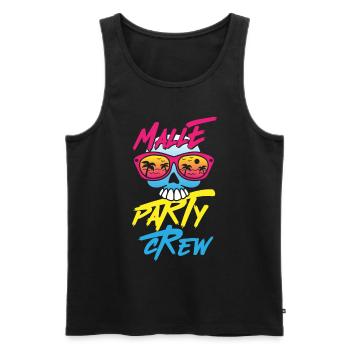 Malle Party Crew - Men's Premium Organic Tank Top - black - Front - Michal (187cm)