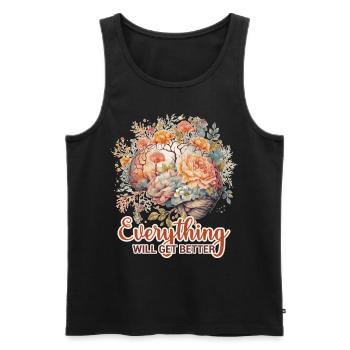 Everything Will Get Better Brain Flower Positive A - Men's Premium Organic Tank Top - black - Front - Michal (187cm)