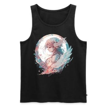 Watercolor Anime Fairy Cute Fairycore Pastel Goth - Men's Premium Organic Tank Top - black - Front - Michal (187cm)