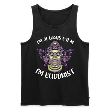 Buddhism Buddha - Men's Premium Organic Tank Top - black - Front - AI Model Male 178 light (178cm)