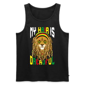 Rastafari Rastafarian Rasta - Men's Premium Organic Tank Top - black - Front - AI Model Male 178 light (178cm)