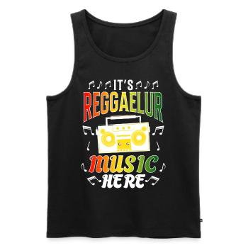 Reggae Rastafari Jamaica - Men's Premium Organic Tank Top - black - Front - Michal (187cm)