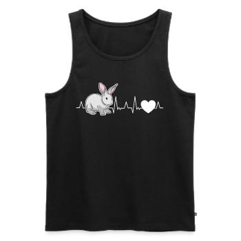 Rabbit Heartbeat Rabbit - Men's Premium Organic Tank Top - black - Front - AI Model Male 178 light (178cm)