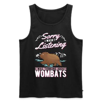 Wombat Australien - Männer Premium Bio Tank Top - Schwarz - Vorne - Michal (187cm)