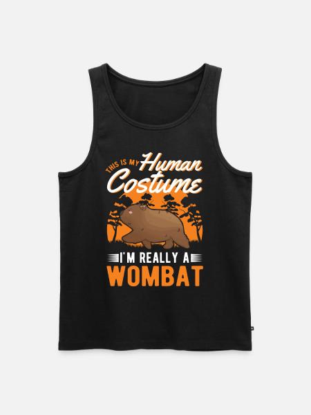Wombat Human Costume Halloween - Männer Premium Bio Tank Top - Schwarz