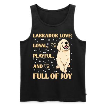 Labrador Love Loyal playful and Full of Joy - Männer Premium Bio Tank Top - Schwarz - Vorne - AI Model Male 178 light (178cm)