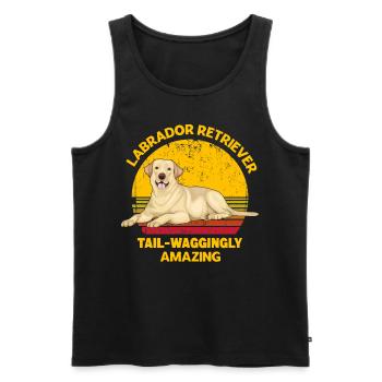 Labrador Retriever - Men's Premium Organic Tank Top - black - Front - Michal (187cm)