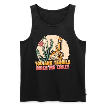 Tequila Alcohol Mexican Mexico Latino - Men's Premium Organic Tank Top - black - Front - Michal (187cm)