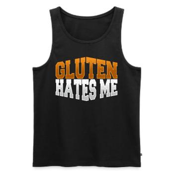 Gluten hasst mich glutenfrei - Männer Premium Bio Tank Top - Schwarz - Vorne - AI Model Male 178 light (178cm)