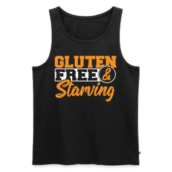Glutenfrei und hungrig. Glutenfrei - Männer Premium Bio Tank Top - Schwarz - Vorne - AI Model Male 178 light (178cm)
