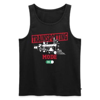 Trainspotting Mode: On Trainspotter Train Spotting - Men's Premium Organic Tank Top - black - Front - AI Model Male 178 light (178cm)