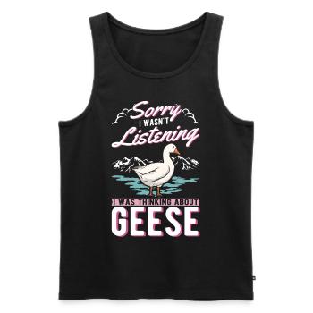 Geese Gift Goose Breeder Goose - Men's Premium Organic Tank Top - black - Front - Michal (187cm)