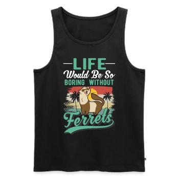 Ferret Lover Ferret Gift - Men's Premium Organic Tank Top - black - Front - Michal (187cm)