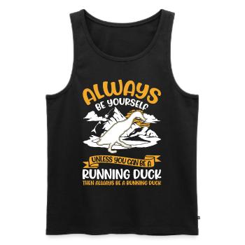 Indian Running Duck Gift Running Duck - Men's Premium Organic Tank Top - black - Front - Michal (187cm)