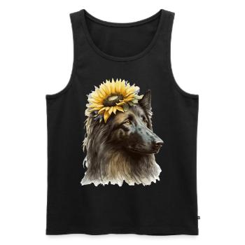 Cute Belgian Sheepdog Sunflower Dog Breed Pet Pupp - Männer Premium Bio Tank Top - Schwarz - Vorne - Michal (187cm)