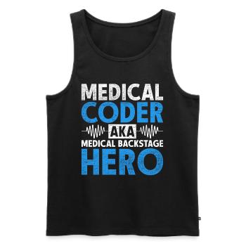 Coding Specialist Medical Encoder - Men's Premium Organic Tank Top - black - Front - AI Model Male 178 light (178cm)
