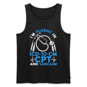 Kodierfachkraft ICD-10-CM CPT And Sarcasm - Männer Premium Bio Tank Top - Schwarz - Vorne - AI Model Male 178 light (178cm)