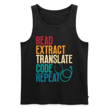 Coding Specialist Medical Encoder - Men's Premium Organic Tank Top - black - Front - AI Model Male 178 light (178cm)