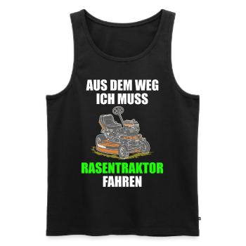 Aus dem Weg ich muss Rasentraktor fahren Garten - Männer Premium Bio Tank Top - Schwarz - Vorne - AI Model Male 178 light (178cm)