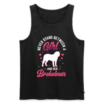 Girl and her Broholm Great Dane - Men's Premium Organic Tank Top - black - Front - Michal (187cm)