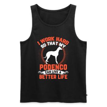 Podenco arbeite hart spanischer Windhund - Männer Premium Bio Tank Top - Schwarz - Vorne - AI Model Male 178 light (178cm)
