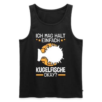 Ich mag einfach Kugelfisch Riesenkugelfisch - Männer Premium Bio Tank Top - Schwarz - Vorne - Michal (187cm)