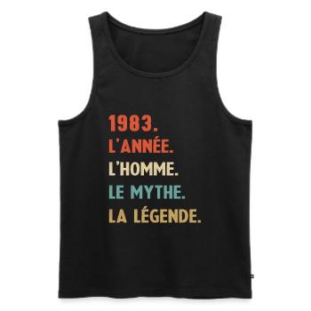 1983 Anniversaire Né en 1983 Homme Mythe Légende - Débardeur bio Premium Homme - noir - Devant - Michal (187cm)