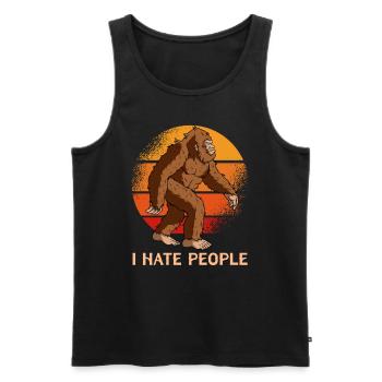 Je déteste les gens Bigfoot - Débardeur bio Premium Homme - noir - Devant - AI Model Male 178 light (178cm)