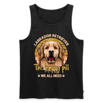 Labrador Retriever the happy pill we all need - Men's Premium Organic Tank Top - black - Front - Michal (187cm)