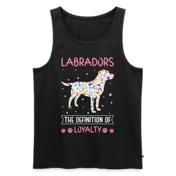 Labradors the definition of Loyalty - Männer Premium Bio Tank Top - Schwarz - Vorne - AI Model Male 178 light (178cm)