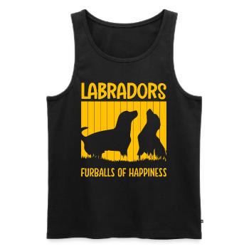 Labradors furballs og Happiness - Männer Premium Bio Tank Top - Schwarz - Vorne - Michal (187cm)