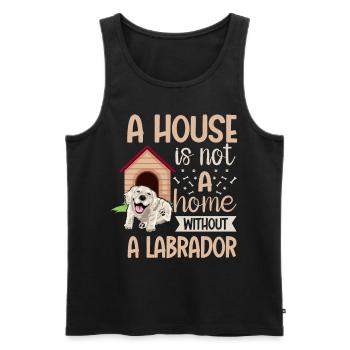 Une maison n’est pas une maison sans Labrador - Débardeur bio Premium Homme - noir - Devant - Michal (187cm)