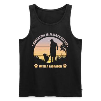 Adventure is always better with a Labrador - Men's Premium Organic Tank Top - black - Front - AI Model Male 178 light (178cm)