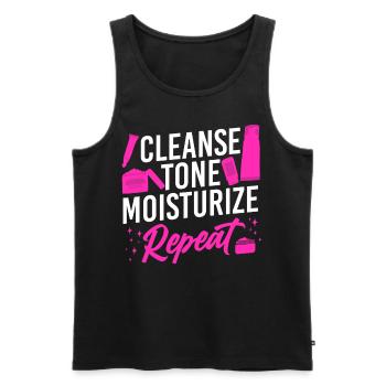 Cute Licensed Esthetician Skincare - Men's Premium Organic Tank Top - black - Front - Michal (187cm)