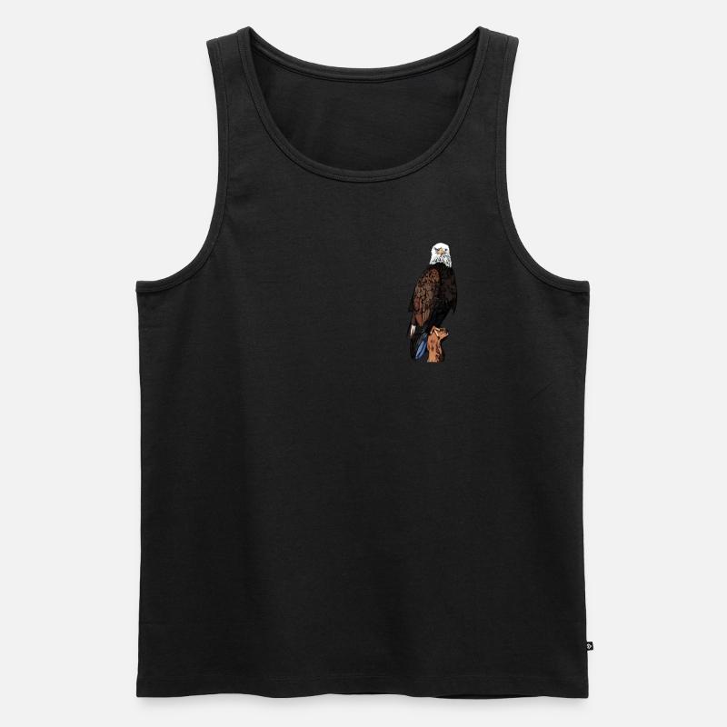 Weisskopfseeadler - Männer Premium Bio Tank Top - Schwarz