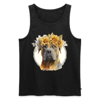 Cute Cane Corso Sunflower Dog Breed Pet Puppy - Männer Premium Bio Tank Top - Schwarz - Vorne - Michal (187cm)