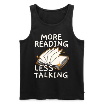 Lire la suite moins Talk Books Lire le livre - Débardeur bio Premium Homme - noir - Devant - Michal (187cm)