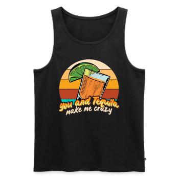 Tequila Alcohol Mexican Mexico Latino - Men's Premium Organic Tank Top - black - Front - Michal (187cm)