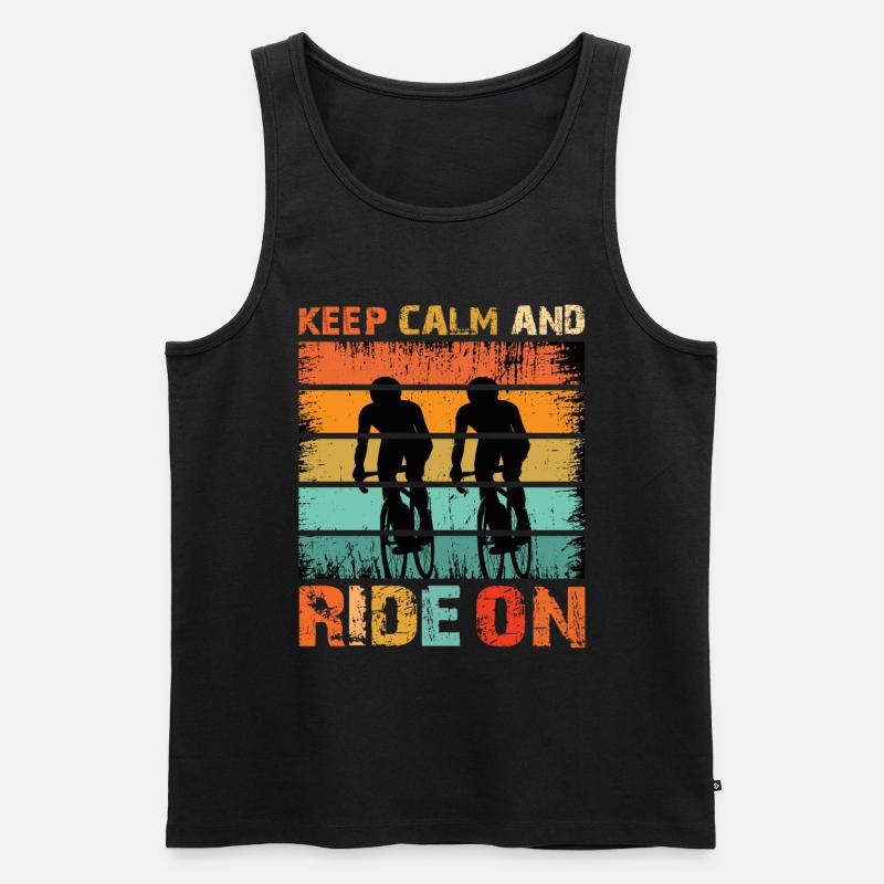 Keep Calm And Ride On - Männer Premium Bio Tank Top - Schwarz