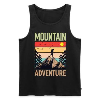 Hiking Hikers Mountaineering Mountaineers Mountains - Men's Premium Organic Tank Top - black - Front - Michal (187cm)
