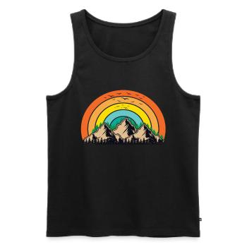 Mountains Vintage Mountains Mountain Mountains Mountain Landscape - Men's Premium Organic Tank Top - black - Front - AI Model Male 178 light (178cm)