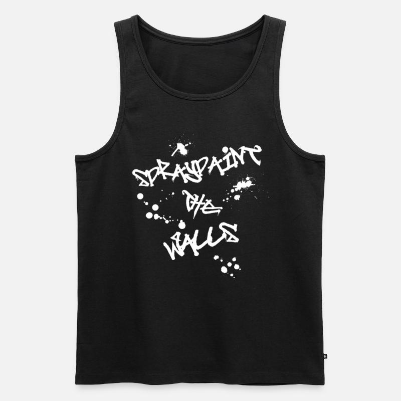 Spraypaint The Walls - Männer Premium Bio Tank Top - Schwarz