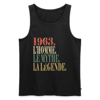 Jahrgang 1963 Legende Geburtsjahr 1963 Geschenk - Männer Premium Bio Tank Top - Schwarz - Vorne - Michal (187cm)