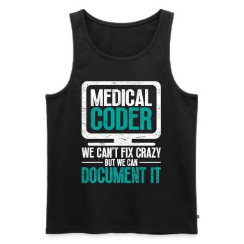 Coding Specialist Medical Encoder - Men's Premium Organic Tank Top - black - Front - AI Model Male 178 light (178cm)