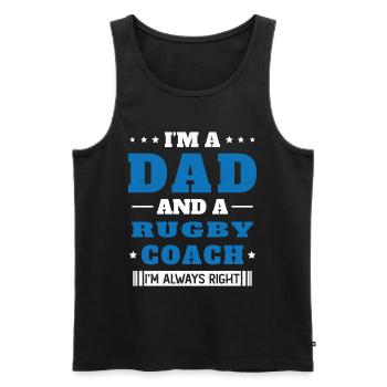 Dad and a Rugby Coach Gift Humor - Men's Premium Organic Tank Top - black - Front - AI Model Male 178 light (178cm)