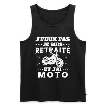 J'peux pas je suis Retraité et j'ai Moto Humour - Débardeur bio Premium Homme - noir - Devant - Michal (187cm)