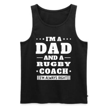 Dad and a Rugby Coach Gift Humor - Men's Premium Organic Tank Top - black - Front - AI Model Male 178 light (178cm)