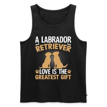 A Labrador Love is the greates Gift - Männer Premium Bio Tank Top - Schwarz - Vorne - AI Model Male 178 light (178cm)