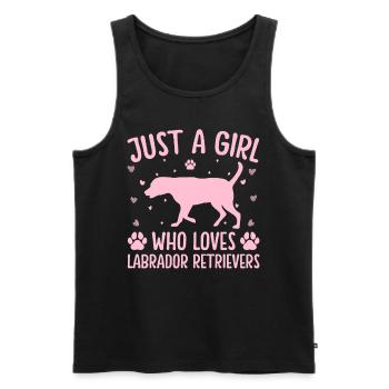 Juste une fille qui aime Labrador Retrivers - Débardeur bio Premium Homme - noir - Devant - Michal (187cm)